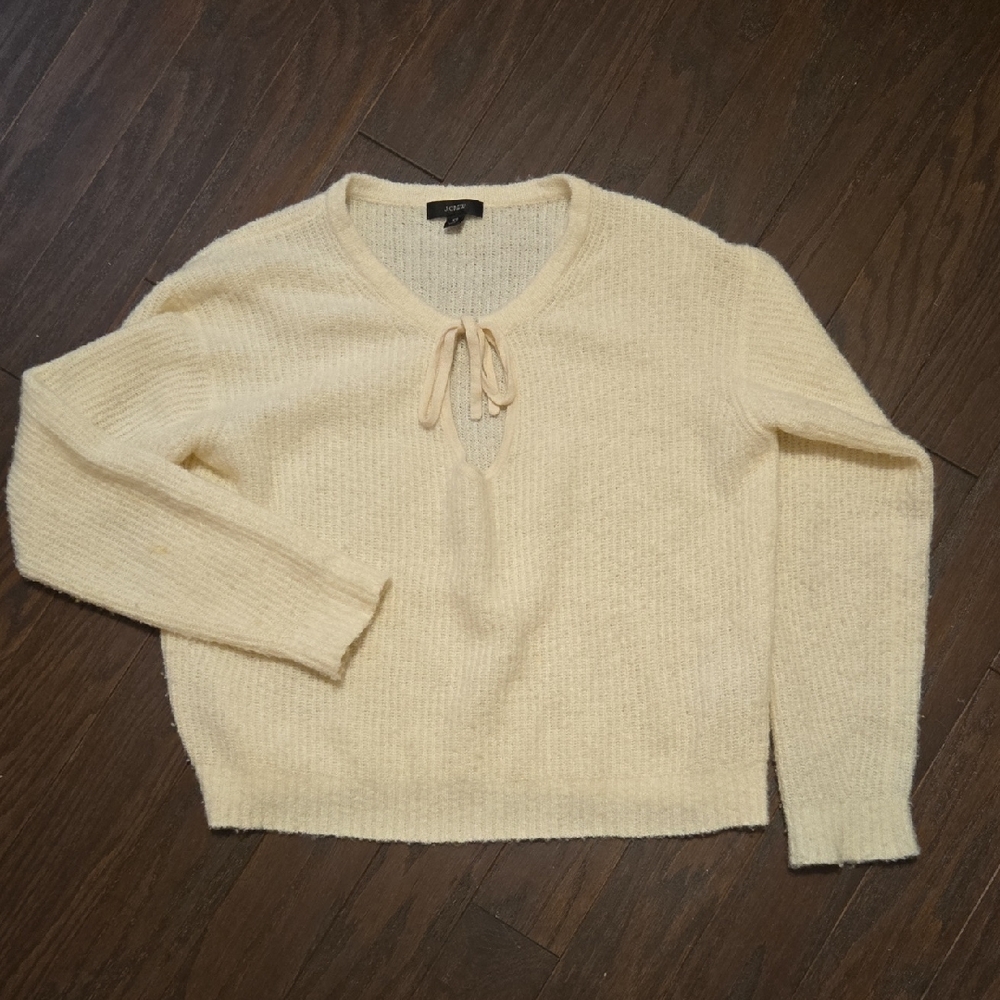 J. Crew Cream Scoop Neck Sweater